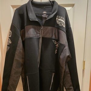 American Fighter Black and Gray Bomber Jacket